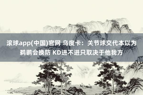 滚球app(中国)官网 乌度卡：关节球交代本以为鹈鹕会换防 KD进不进只取决于他我方
