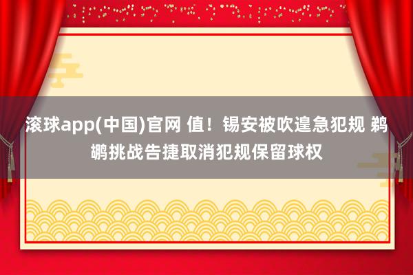 滚球app(中国)官网 值！锡安被吹遑急犯规 鹈鹕挑战告捷取消犯规保留球权