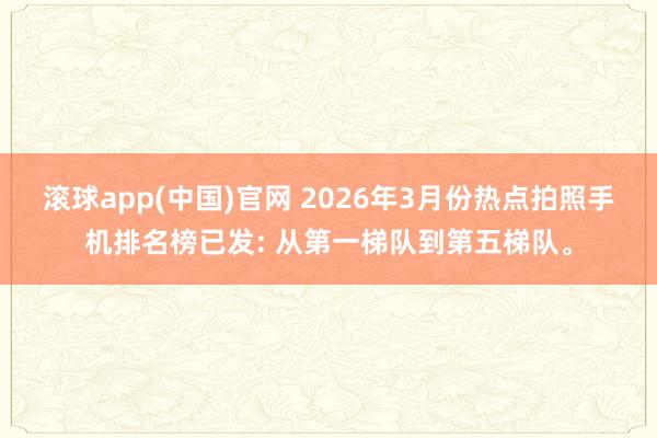 滚球app(中国)官网 2026年3月份热点拍照手机排名榜已发: 从第一梯队到第五梯队。