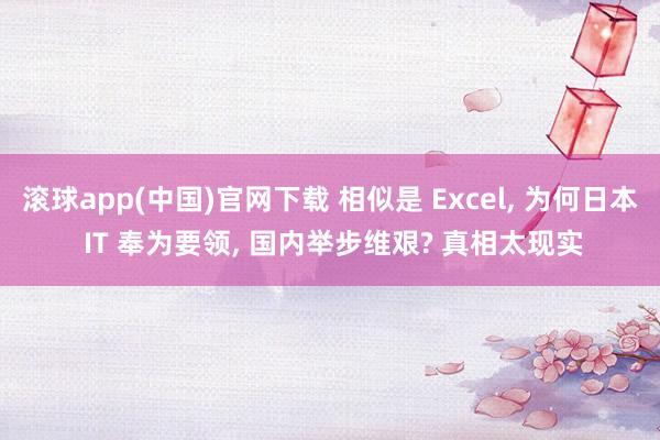 滚球app(中国)官网下载 相似是 Excel， 为何日本 IT 奉为要领， 国内举步维艰? 真相太现实