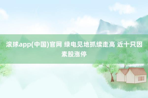 滚球app(中国)官网 绿电见地抓续走高 近十只因素股涨停