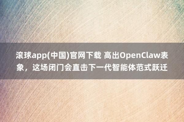 滚球app(中国)官网下载 高出OpenClaw表象，这场闭门会直击下一代智能体范式跃迁