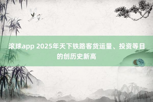 滚球app 2025年天下铁路客货运量、投资等目的创历史新高