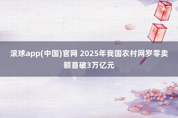 滚球app(中国)官网 2025年我国农村网罗零卖额首破3万亿元