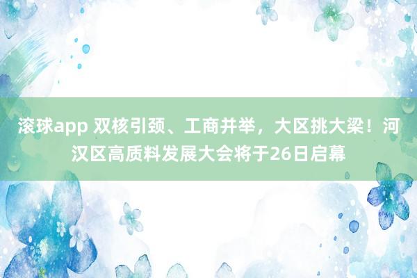 滚球app 双核引颈、工商并举，大区挑大梁！河汉区高质料发展大会将于26日启幕
