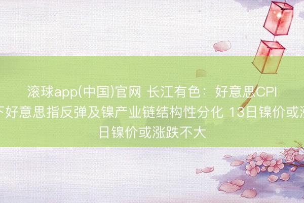 滚球app(中国)官网 长江有色：好意思CPI超预期下好意思指反弹及镍产业链结构性分化 13日镍价或涨跌不大