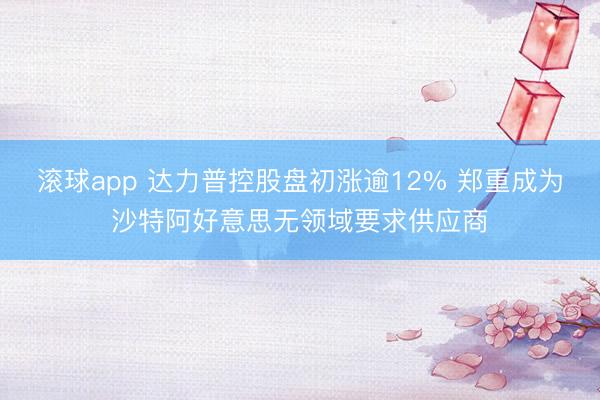 滚球app 达力普控股盘初涨逾12% 郑重成为沙特阿好意思无领域要求供应商