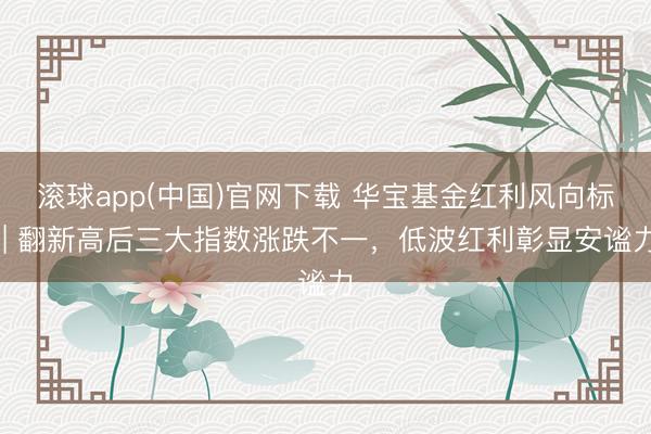 滚球app(中国)官网下载 华宝基金红利风向标 | 翻新高后三大指数涨跌不一，低波红利彰显安谧力