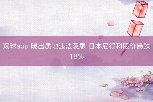 滚球app 曝出质地违法隐患 日本尼得科股价暴跌18%