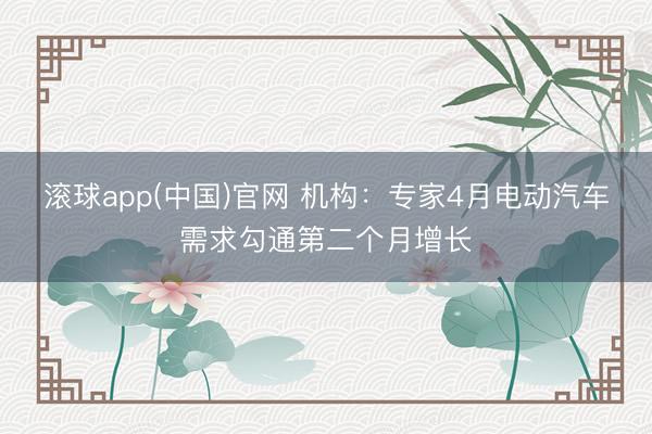 滚球app(中国)官网 机构：专家4月电动汽车需求勾通第二个月增长