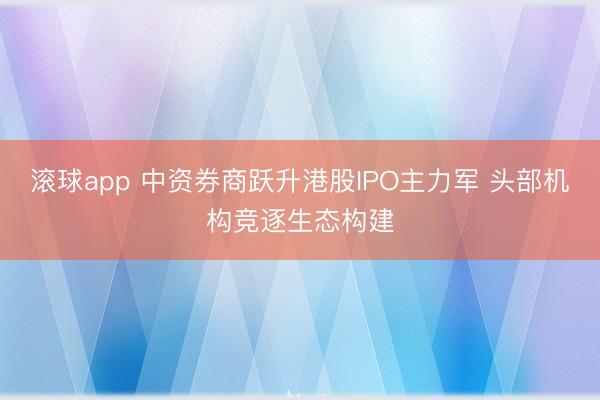 滚球app 中资券商跃升港股IPO主力军 头部机构竞逐生态构建