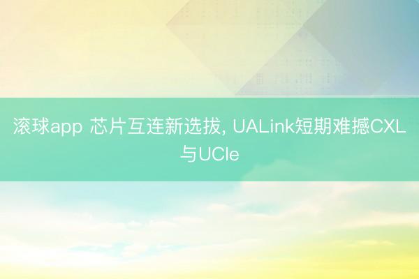滚球app 芯片互连新选拔， UALink短期难撼CXL与UCIe