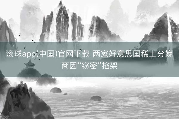 滚球app(中国)官网下载 两家好意思国稀土分娩商因“窃密”掐架