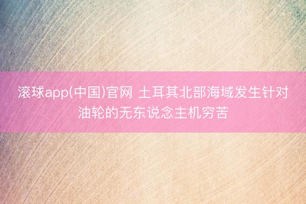 滚球app(中国)官网 土耳其北部海域发生针对油轮的无东说念主机穷苦