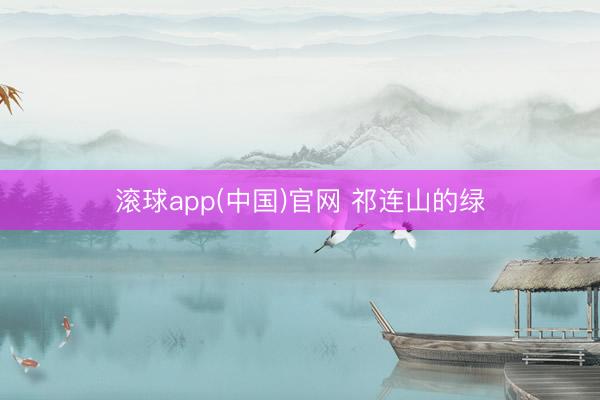 滚球app(中国)官网 祁连山的绿