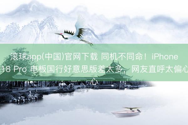 滚球app(中国)官网下载 同机不同命！iPhone 18 Pro 电板国行好意思版差太多，网友直呼太偏心