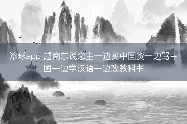 滚球app 越南东说念主一边买中国货一边骂中国一边学汉语一边改教科书
