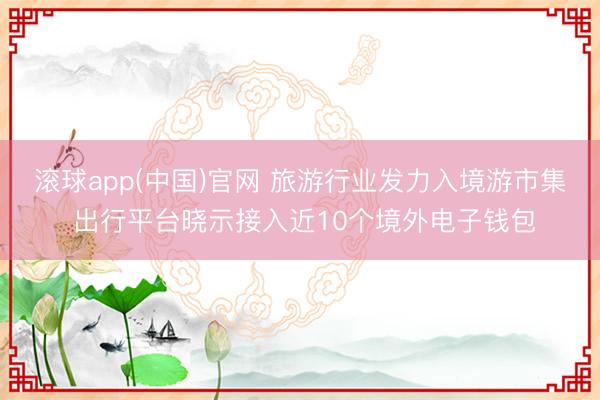 滚球app(中国)官网 旅游行业发力入境游市集 出行平台晓示接入近10个境外电子钱包