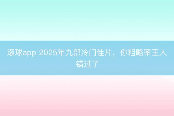 滚球app 2025年九部冷门佳片，你粗略率王人错过了