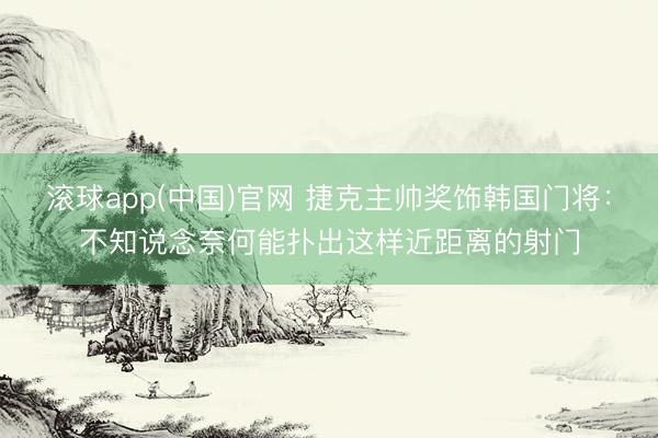 滚球app(中国)官网 捷克主帅奖饰韩国门将：不知说念奈何能扑出这样近距离的射门