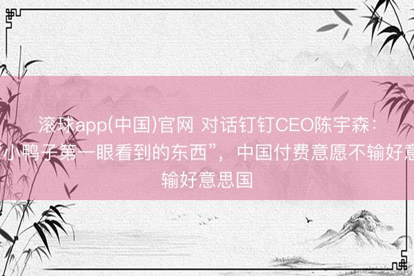 滚球app(中国)官网 对话钉钉CEO陈宇森：作念“小鸭子第一眼看到的东西”，中国付费意愿不输好意思国