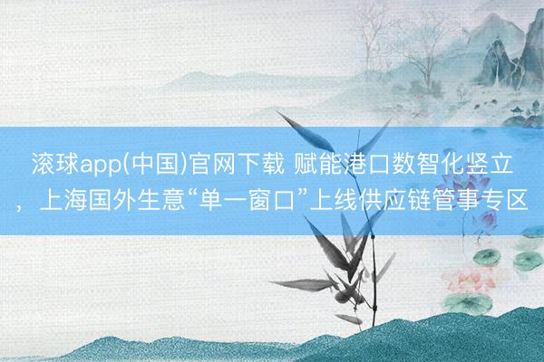 滚球app(中国)官网下载 赋能港口数智化竖立，上海国外生意“单一窗口”上线供应链管事专区