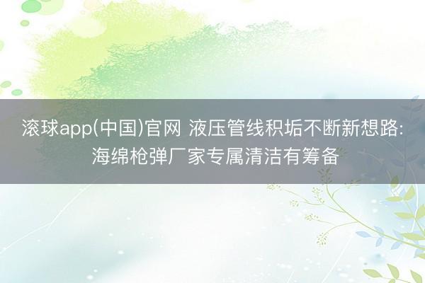 滚球app(中国)官网 液压管线积垢不断新想路: 海绵枪弹厂家专属清洁有筹备