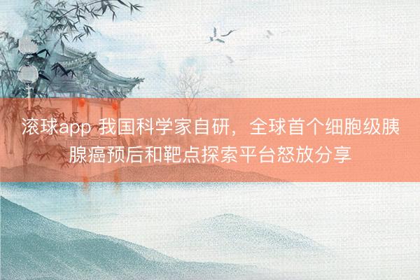滚球app 我国科学家自研，全球首个细胞级胰腺癌预后和靶点探索平台怒放分享