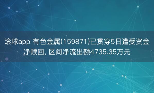 滚球app 有色金属(159871)已贯穿5日遭受资金净赎回， 区间净流出额4735.35万元